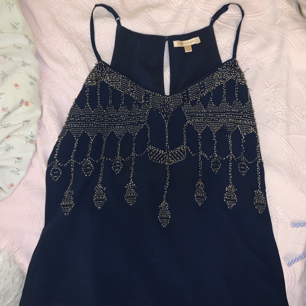 Blue embellished top